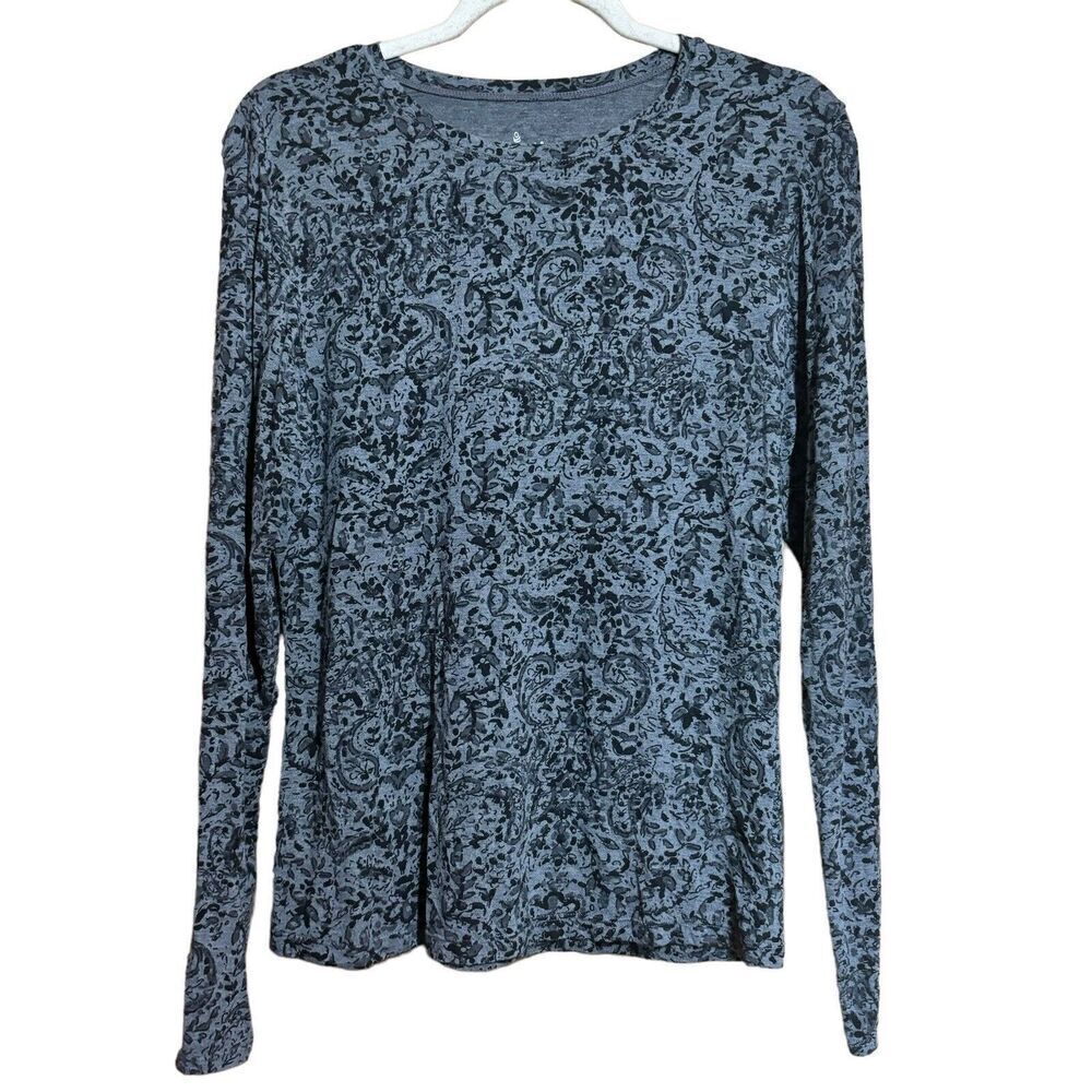 Cuddl Duds Top Womens Large Multicolor Paisley Print Stretch Blouse Ladies